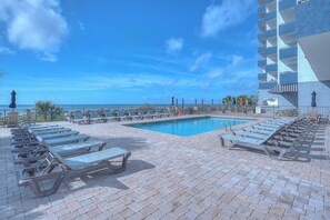 Indoor pool, outdoor pool, pool loungers - Bluewater Resort by Elliott Beach Rentals (Myrtle Beach)