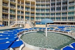 Indoor pool, outdoor pool, sun loungers
