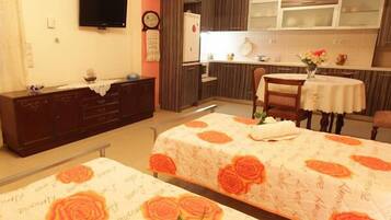 Appartement Familial, 2 chambres | 1 chambre, draps en coton égyptien, literie de qualité supérieure