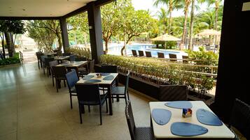 Breakfast, lunch, dinner served; Brazilian cuisine