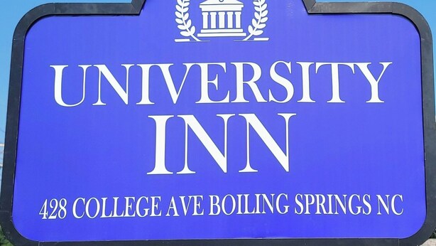 A sign for the University Inn at 428 College Ave, Boiling Springs, NC. - University Inn (Shelby)