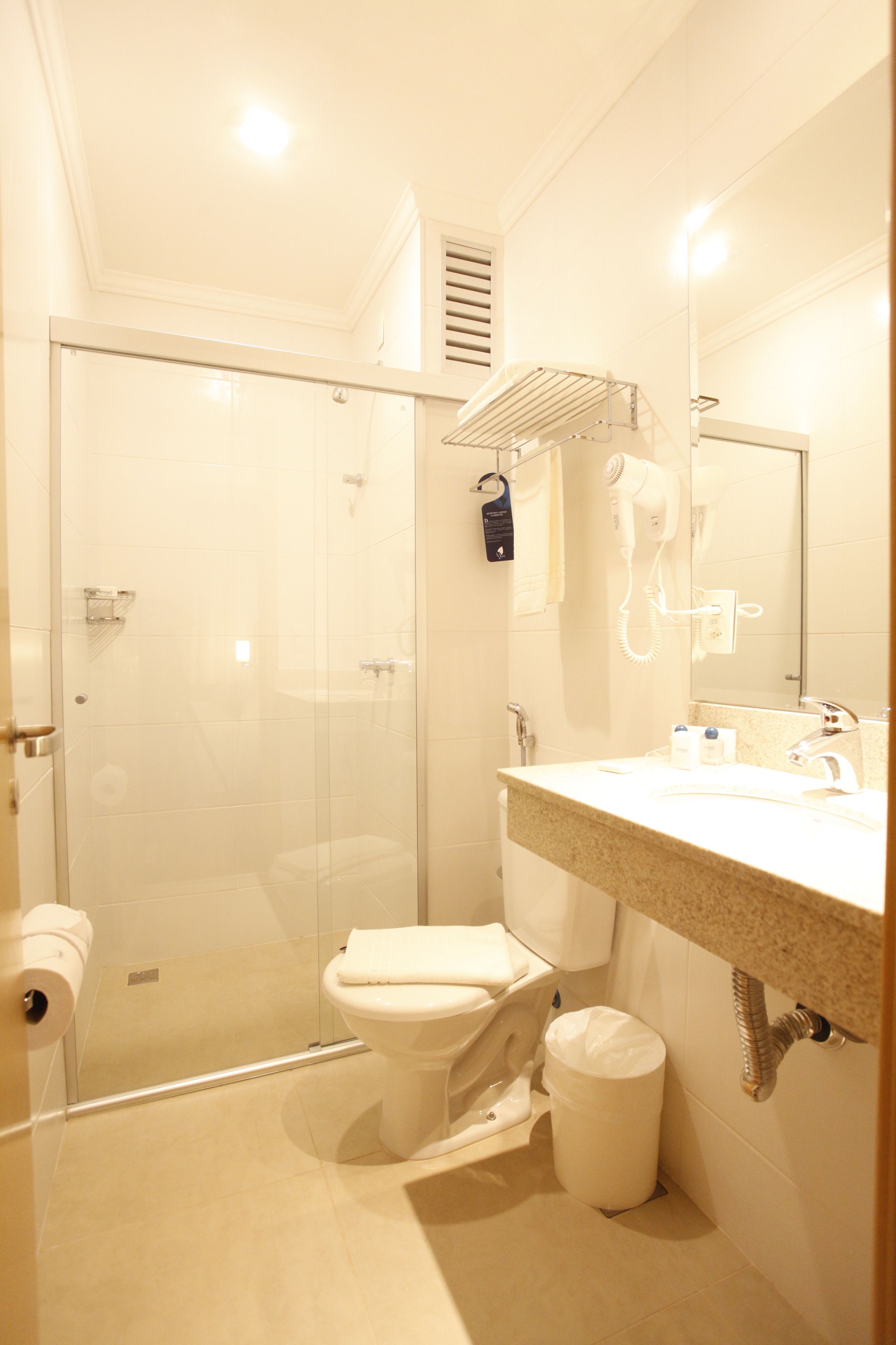 shower, towels, soap, shampoo