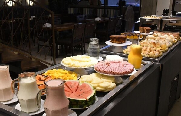 Breakfast, lunch, dinner served; Brazilian cuisine