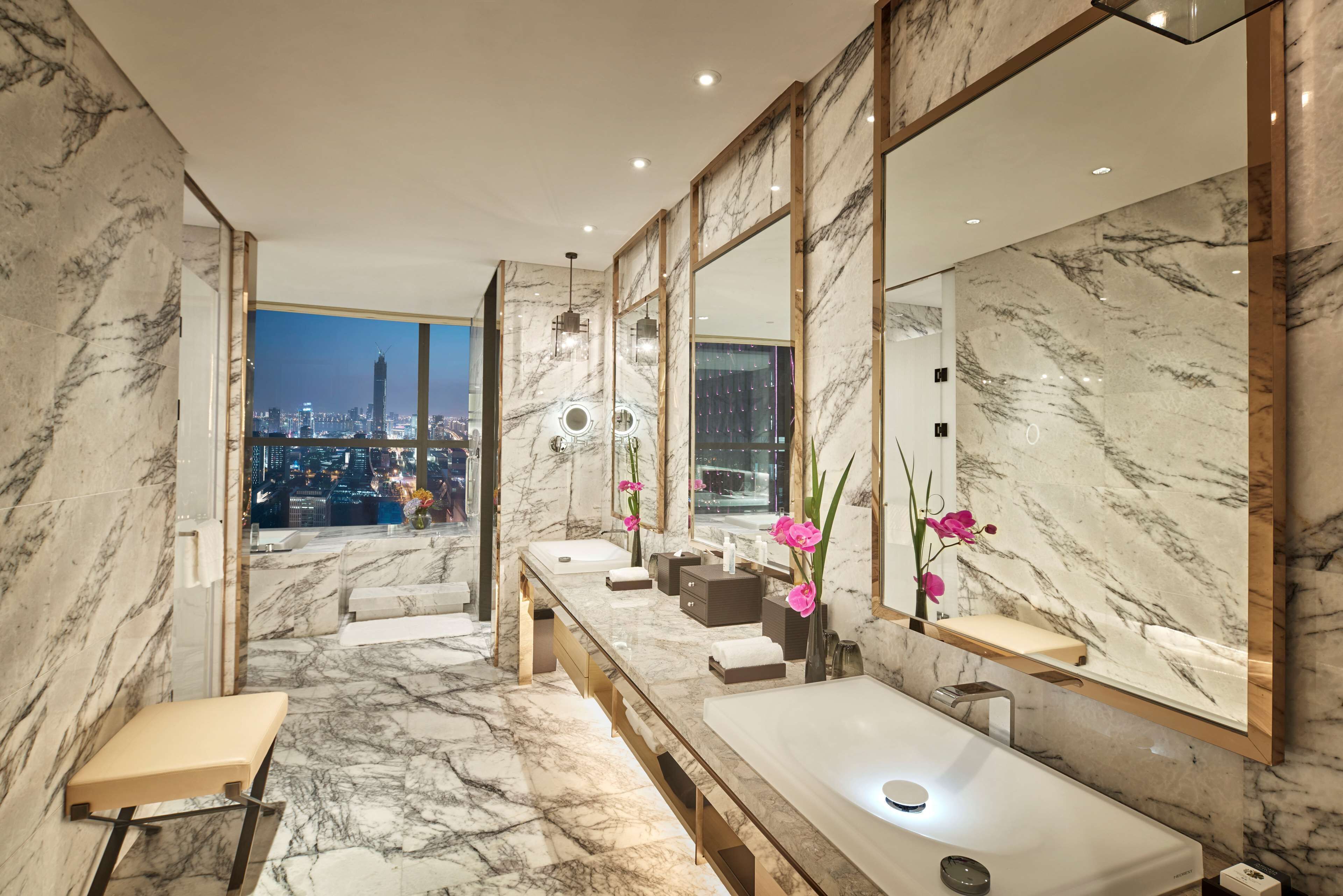 presidential suite | bathroom | separate bathtub and shower, free toiletries, hair dryer, bathrobes