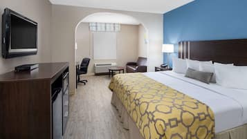 Room, 1 King Bed, Smoking | Desk, laptop workspace, blackout drapes, iron/ironing board