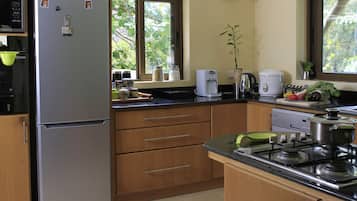 Fridge, microwave, stovetop, dishwasher