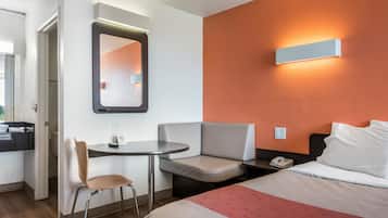 Desk, free WiFi, bed sheets