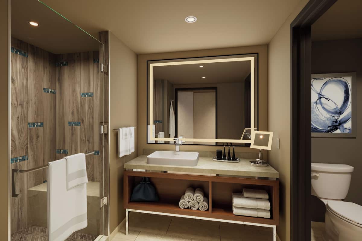Baignoire et douche séparées, baignoire relaxante profonde