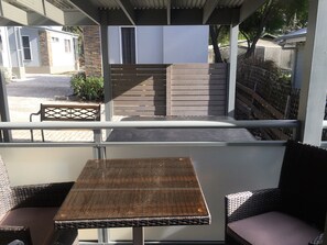 Small Budget Double Room with Private Patio (Ground Floor).  | View from room - Huskisson Beach B&B (Huskisson)