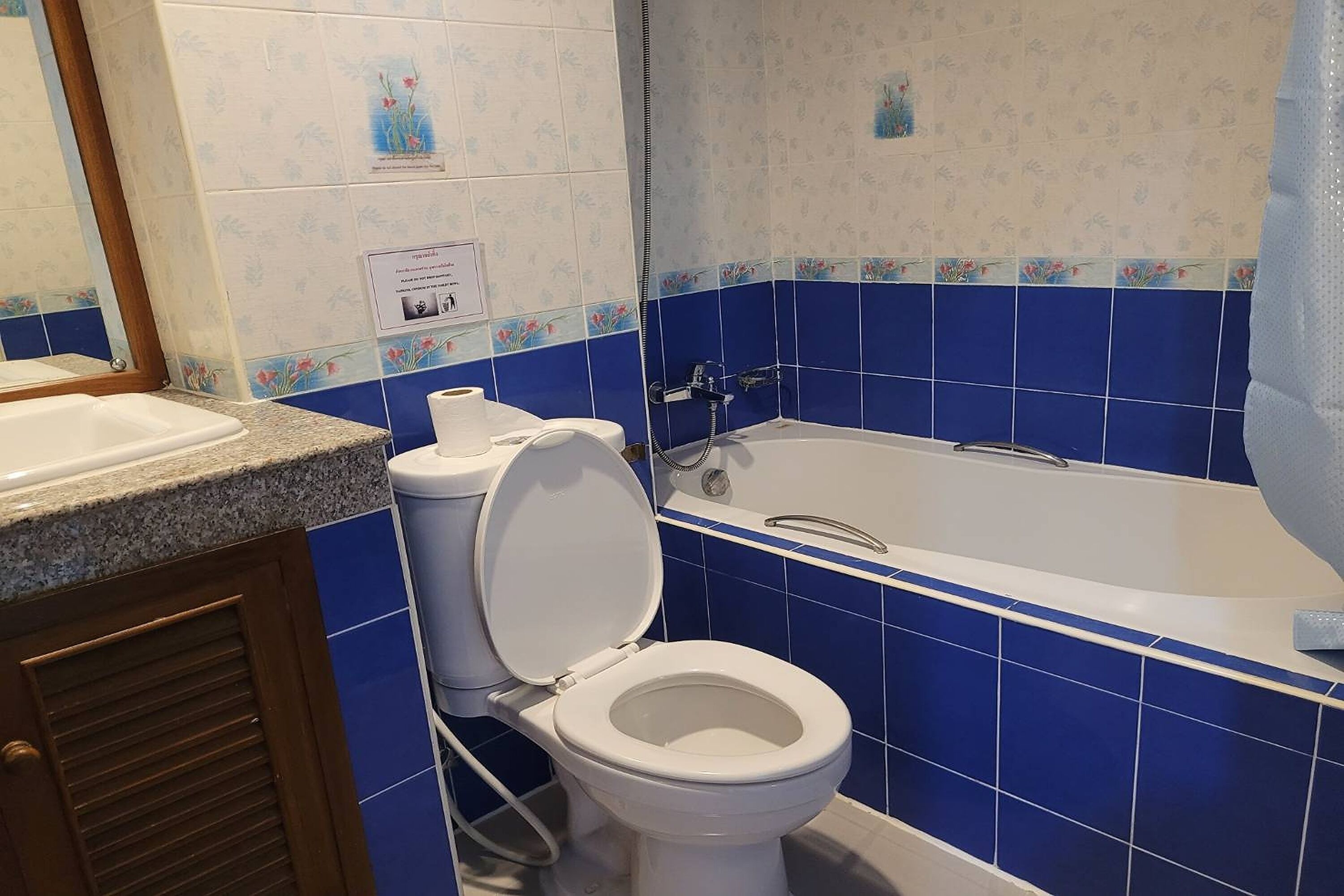 standard double room | bathroom | combined shower/bathtub, rainfall showerhead, free toiletries, towels