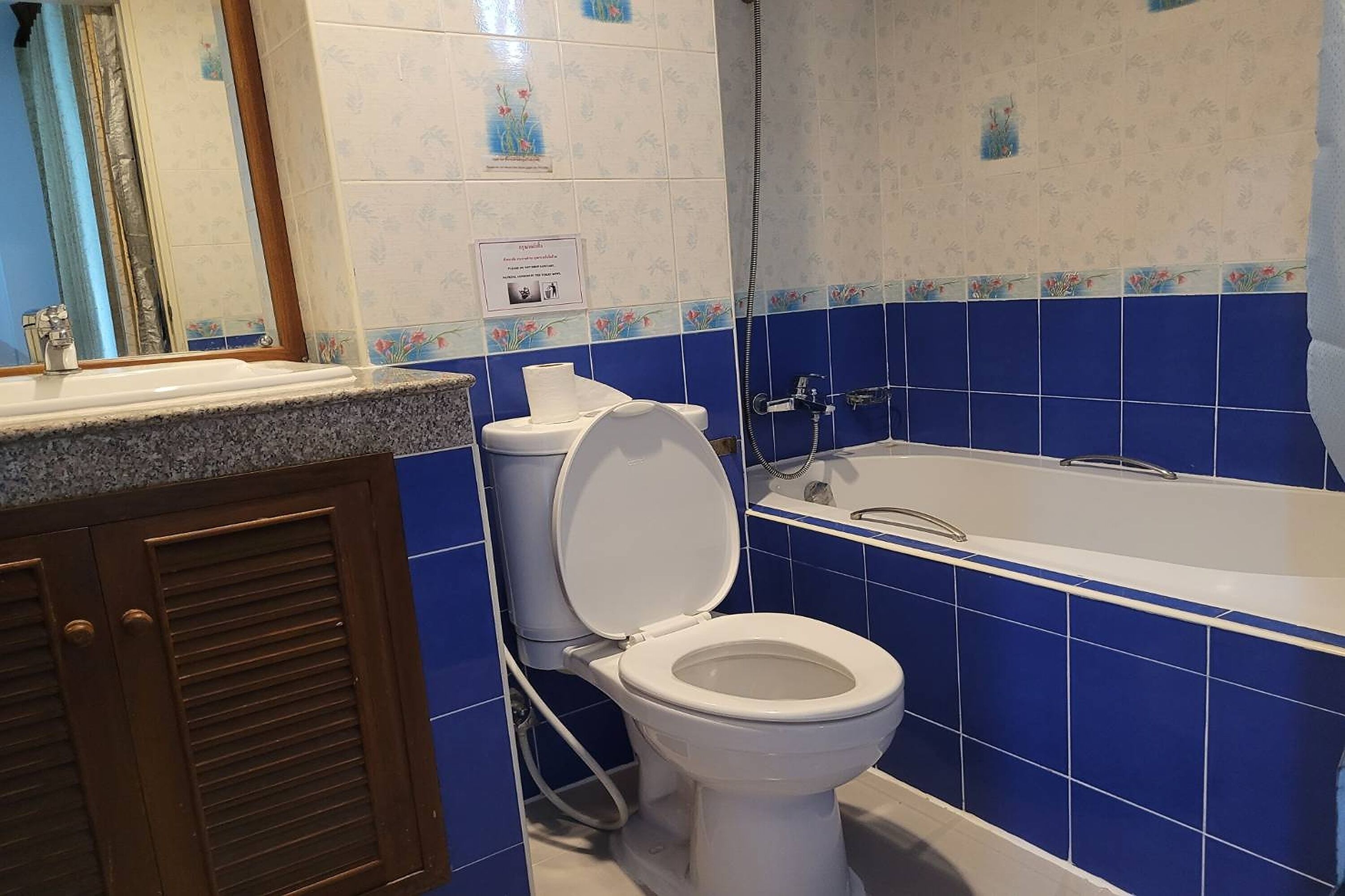 standard double room | bathroom | combined shower/bathtub, rainfall showerhead, free toiletries, towels