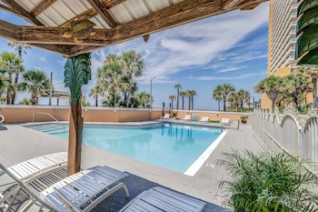 Outdoor pool, open 8 AM to 8:00 PM, sun loungers at Holiday Terrace Beachfront Hotel, a By The Sea Resort