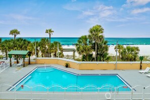 Outdoor pool, open 8 AM to 8:00 PM, sun loungers
