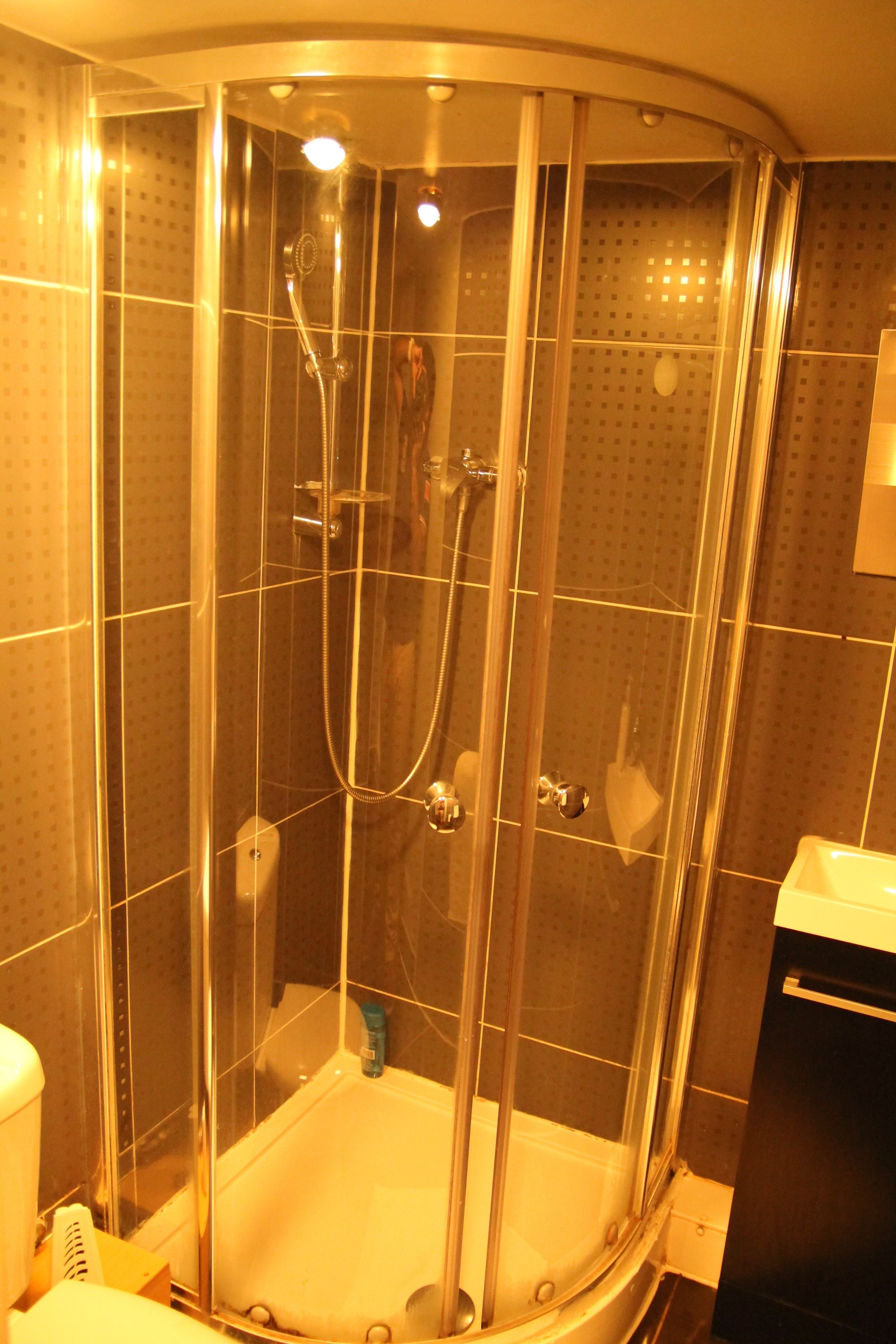 Family Room | Bathroom | Shower, free toiletries, hair dryer, towels