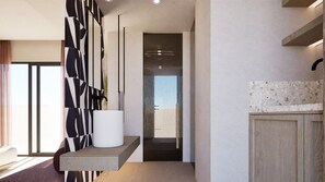 Junior Suite with Private Pool Sea View | 욕실 | 헤어드라이어, 타월