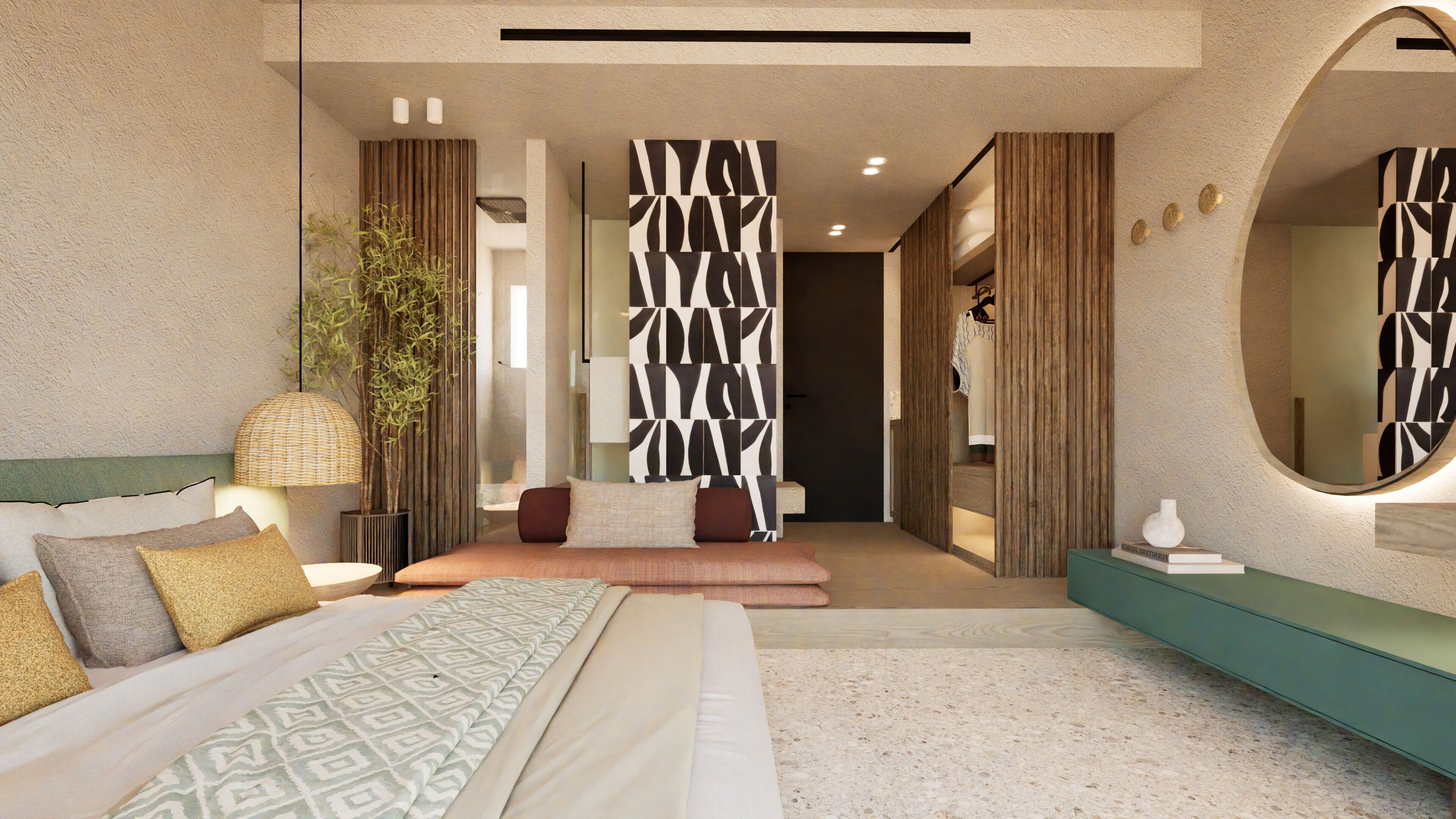 Junior Suite with Private Pool Side Sea View | Blendingsgardiner, wi-fi (inkludert) og sengetøy