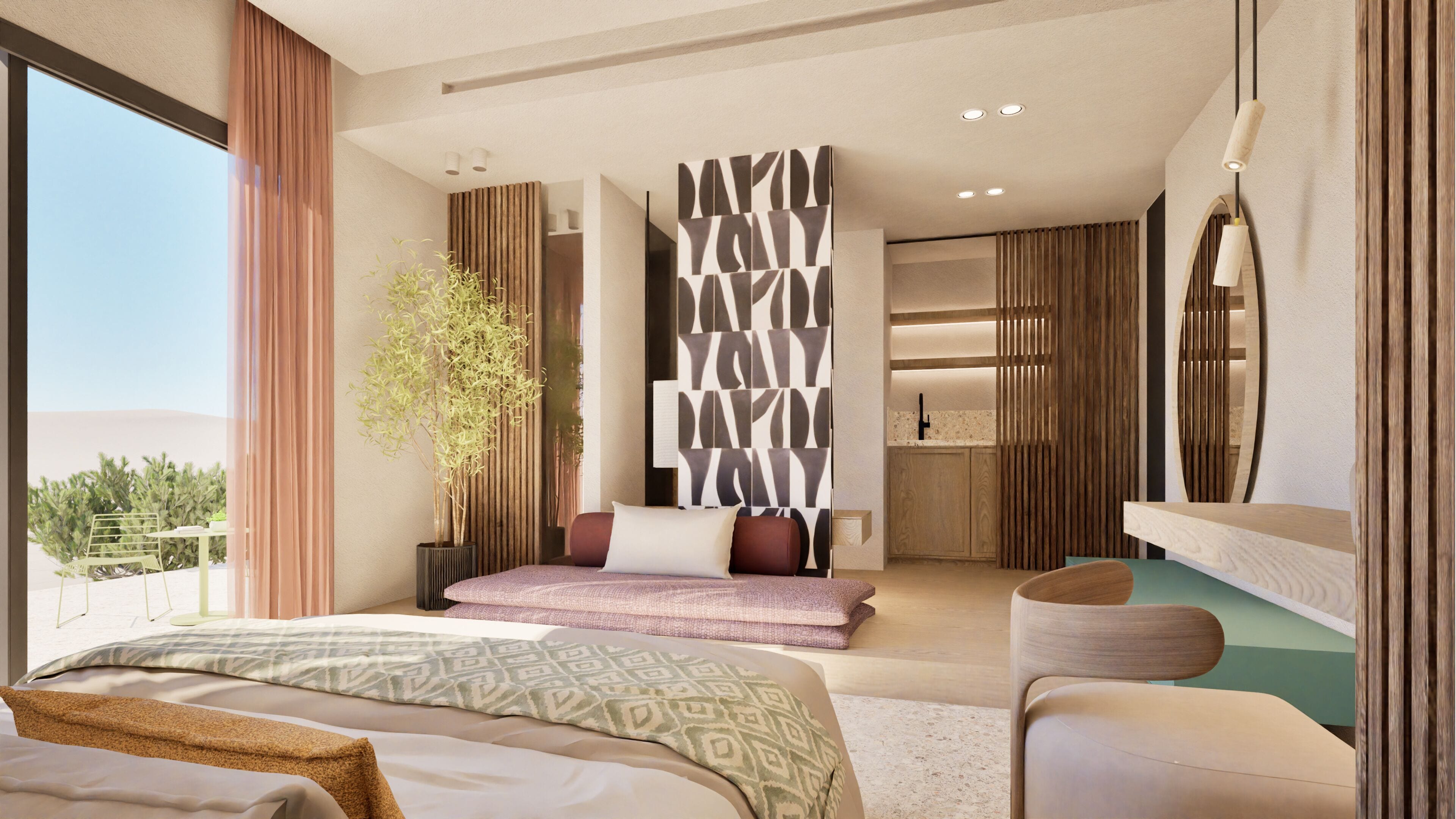 Junior Suite with Private Pool Sea View | Blendingsgardiner, wi-fi (inkludert) og sengetøy