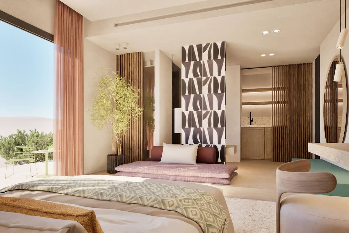 Junior Suite with Private Pool Sea View | Blendingsgardiner, wi-fi (inkludert) og sengetøy