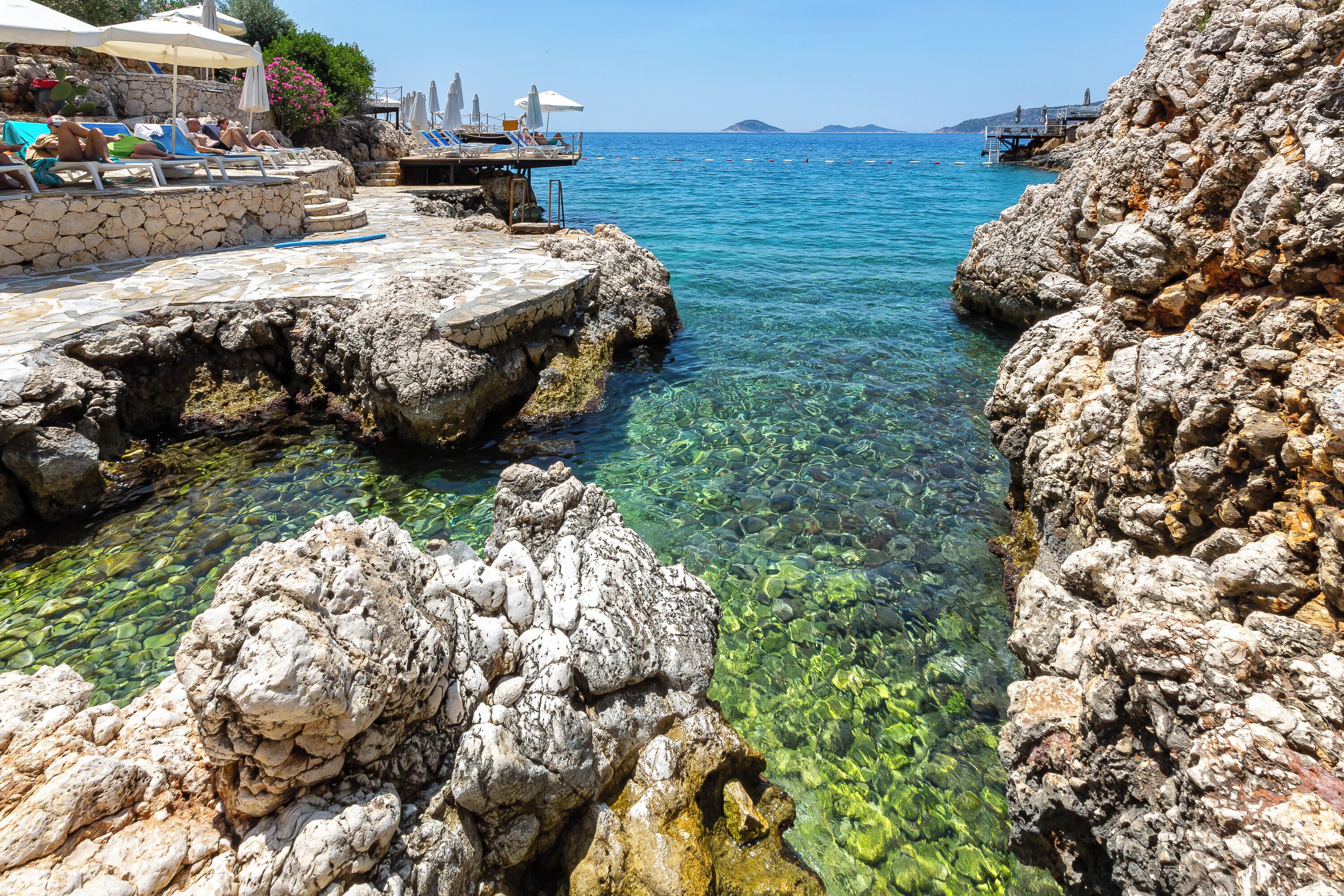 private beach, free beach cabanas, sun-loungers, beach umbrellas