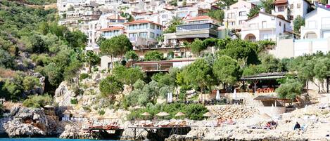 Privatstrand, Cabañas (kostenlos), Liegestühle, Sonnenschirme