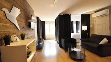 Bower on Lester Two Bedroom | Living area | Flat-screen TV