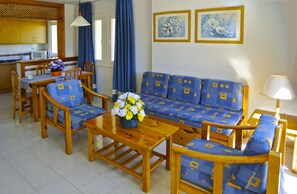 40-inch flat-screen TV with cable channels, TV