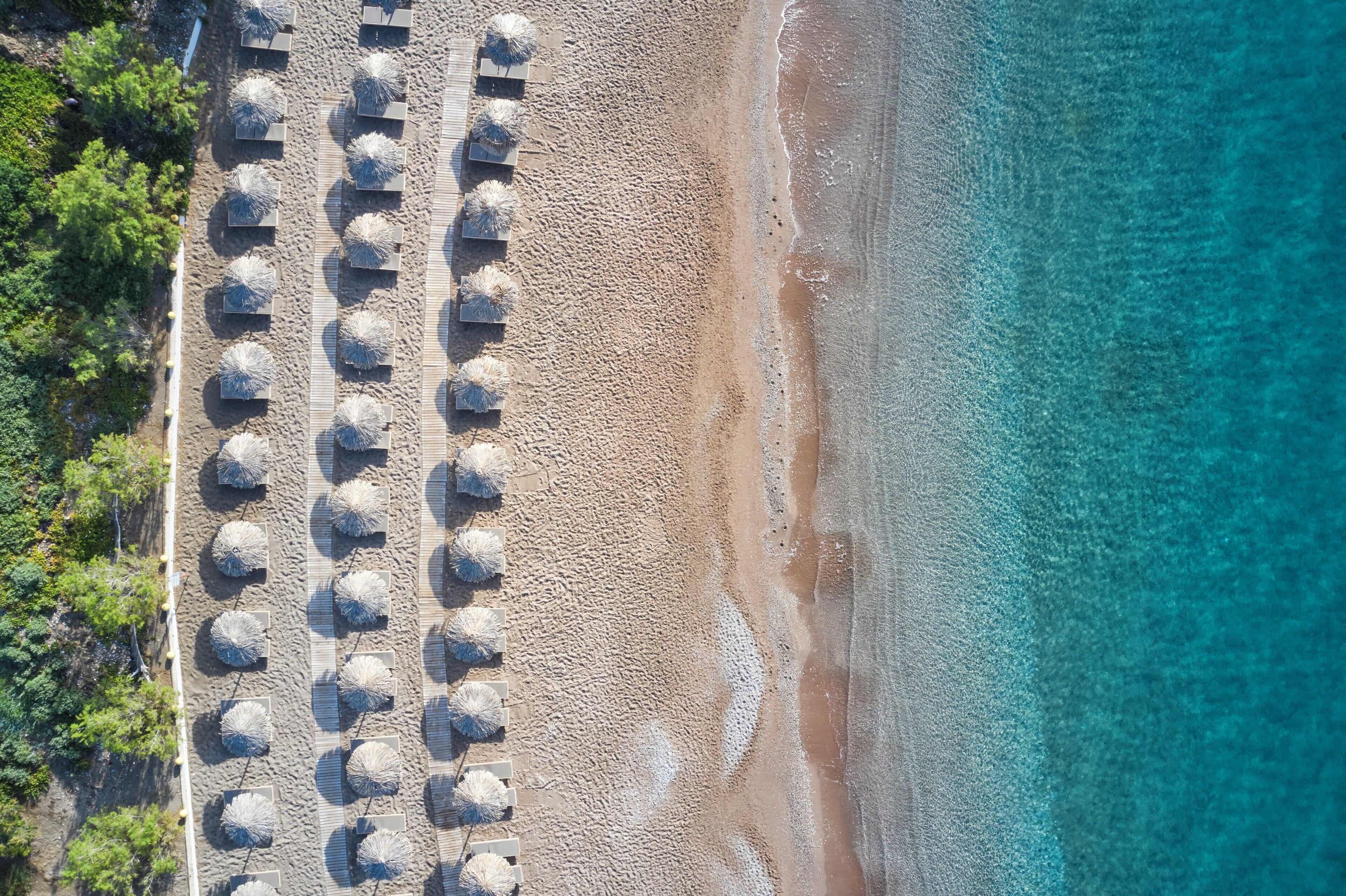 On the beach, free beach cabanas, sun loungers, beach umbrellas