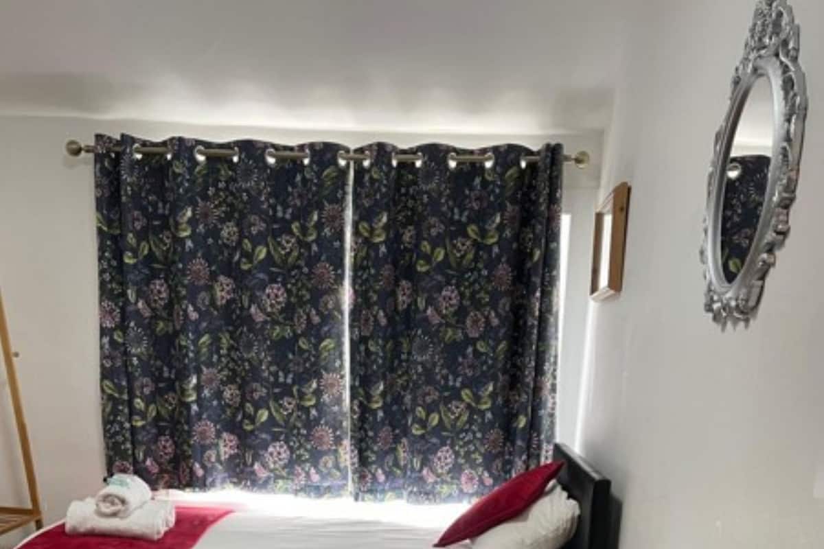 Egyptian cotton sheets, premium bedding, desk, laptop workspace