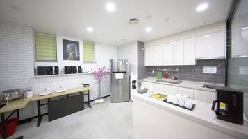 Fridge, electric kettle