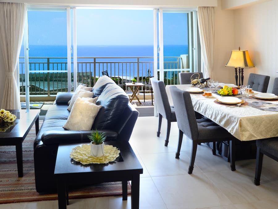 Premium Room, 1 King Bed, Non Smoking, Ocean View (For 1-2 people, 55sqm) | Living area | TV