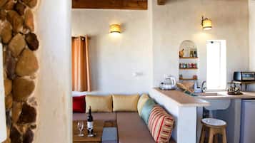 Appartement Panoramique, 1 chambre, baignoire à jets | Coin cuisine privé | Réfrigérateur, four, plaque de cuisson, cafetiÚre/bouilloire