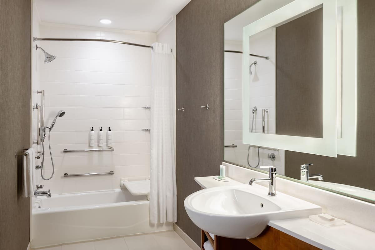 Regadera, amenidades de baño gratuitas, secadora de cabello, toallas