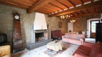 Panoramic Apartment, 4 Bedrooms (Villa) | Living room | TV, fireplace