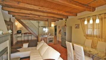 Villa, 1 Bedroom, Private Pool (Villa Margherita) | Living area | Flat-screen TV