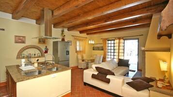 Villa, 1 Bedroom, Private Pool (Villa Margherita) | Living room | Flat-screen TV