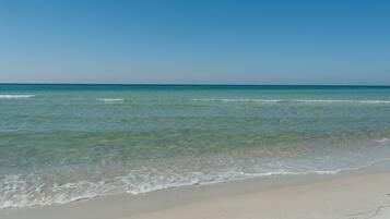 On the beach, white sand