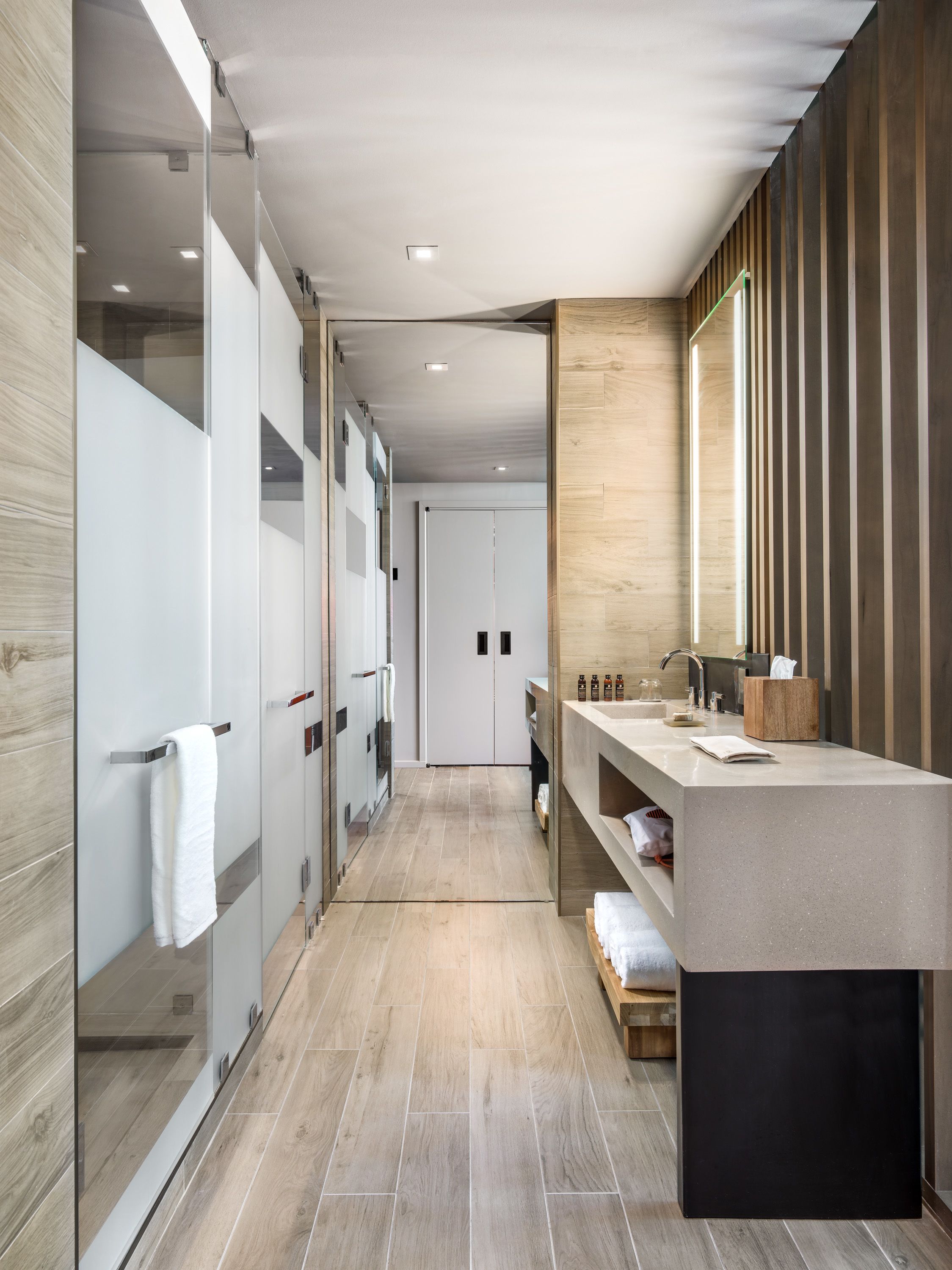 shower, rainfall showerhead, designer toiletries, hair dryer