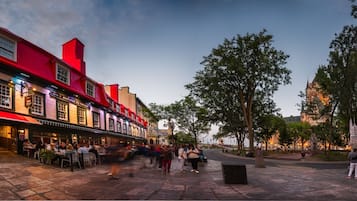 Serviço de almoço e jantar, vistas para o jardim