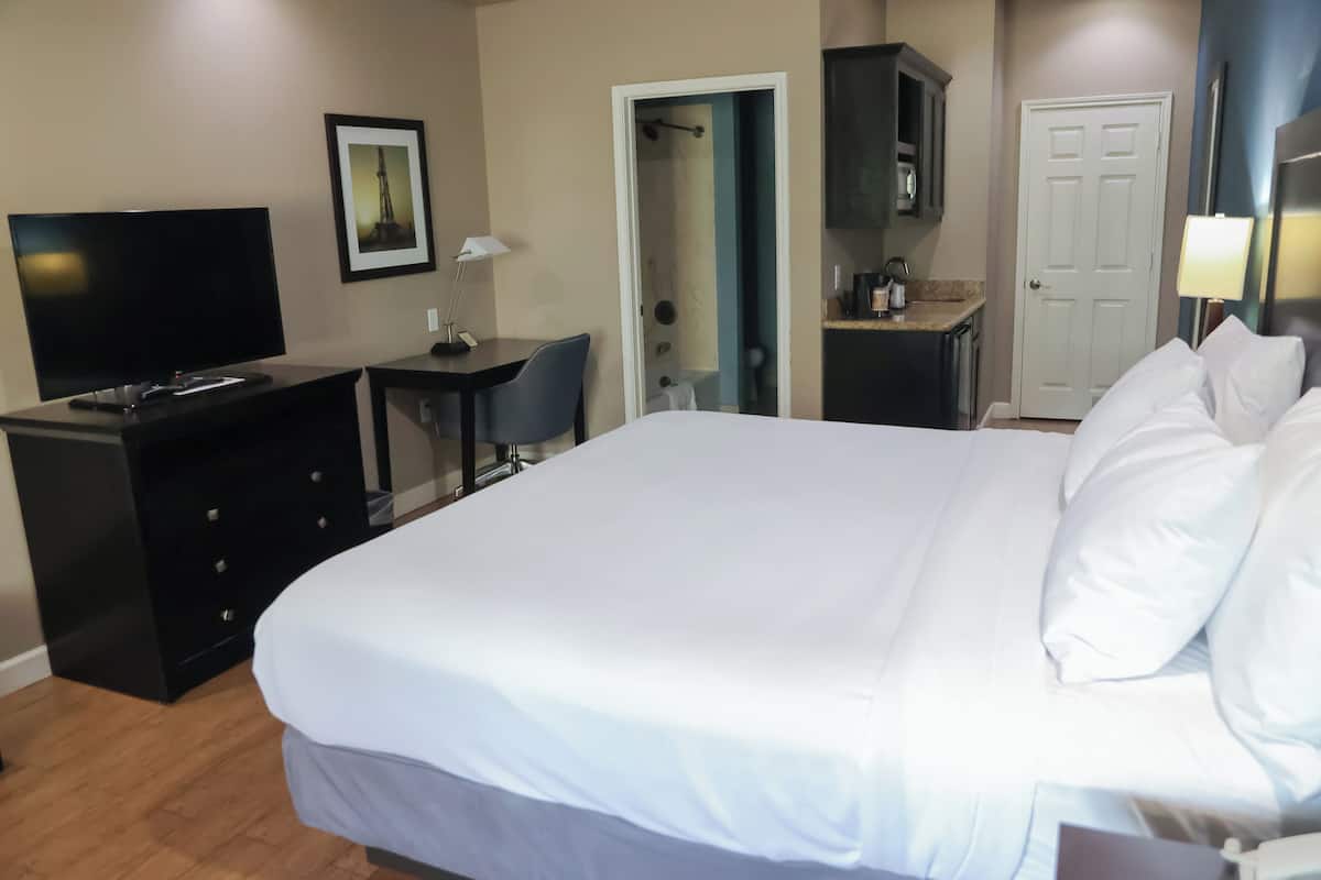 Desk, iron/ironing board, free wired internet, bed sheets