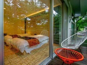 슈피리어 트윈룸, 금연 (with Terrace and Semi-open-air bath) | 발코니 전망