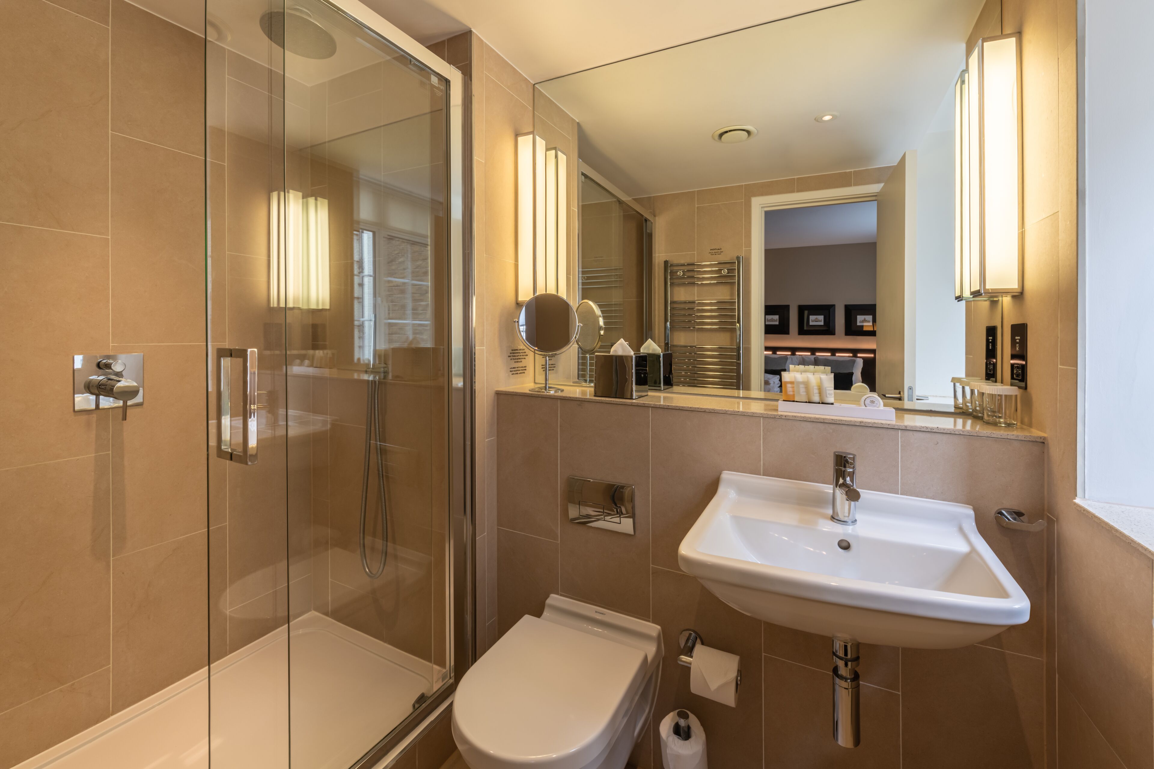 large double room  | bathroom | rainfall showerhead, eco-friendly toiletries, hair dryer, towels