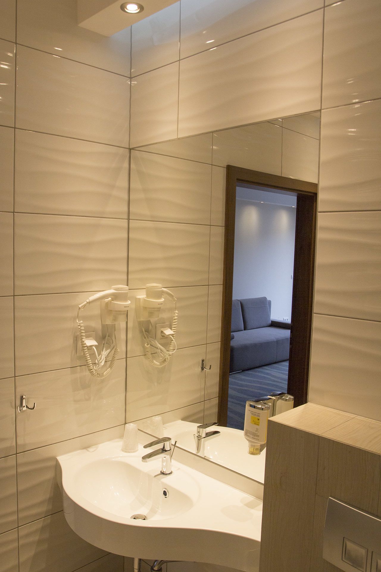 free toiletries, hair dryer, towels