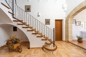 Villa, 5 Bedrooms, Private Pool | Living area | Flat-screen TV, fireplace - Finca Ses Cuarterades (Alayor)
