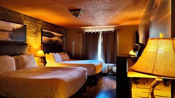 Premium bedding, pillow-top beds, desk, free WiFi