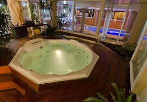 Sauna, hot tub, body treatments, body scrubs, facials, reflexology
