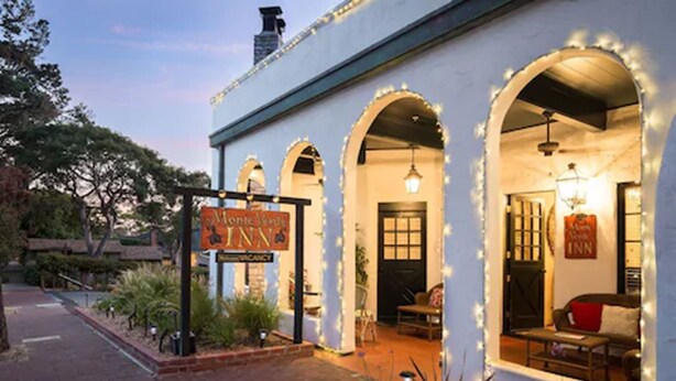 A building with a sign that reads "Welcome to the Inn." - Monte Verde Inn (Carmel)