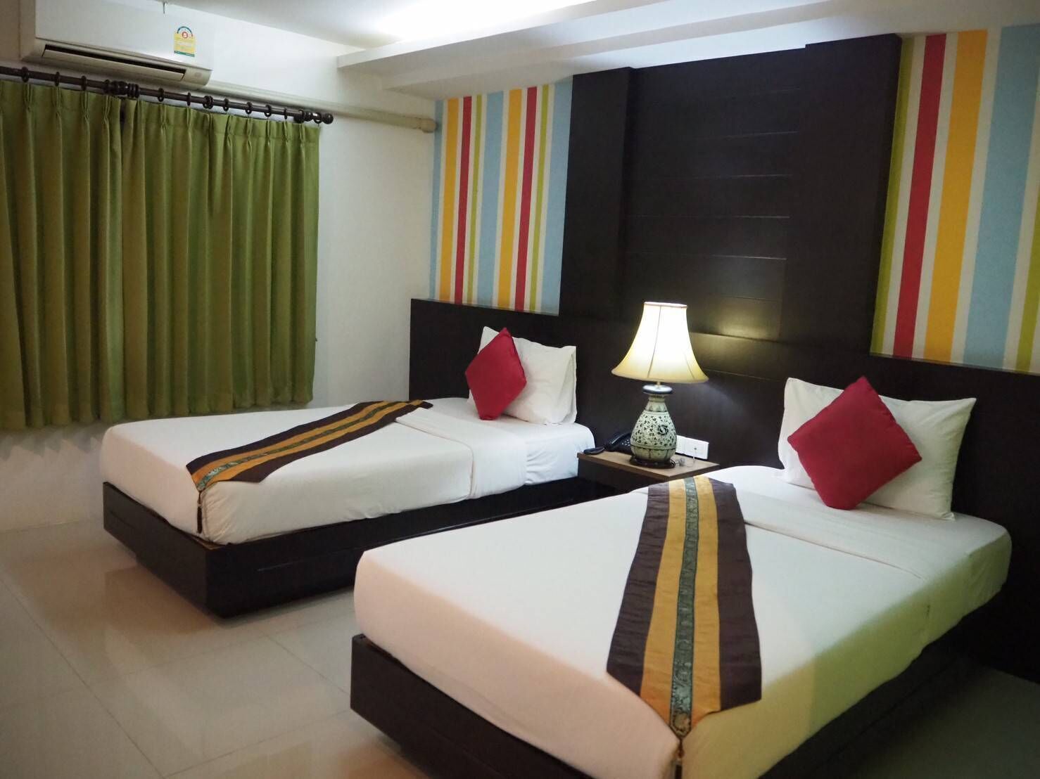 Desk, free WiFi, bed sheets