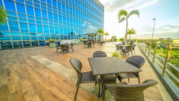 Outdoor banquet area