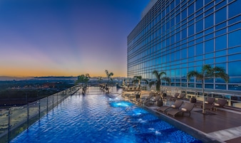 Outdoor pool, open 8:00 AM to 8:00 PM, sun loungers