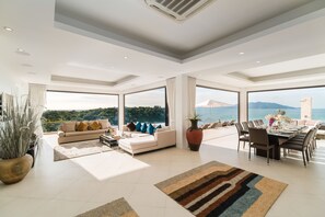 Villa, 6 Bedrooms | Living area | 55-inch flat-screen TV with satellite channels, LCD TV - Villa Tasanee (Koh Samui)